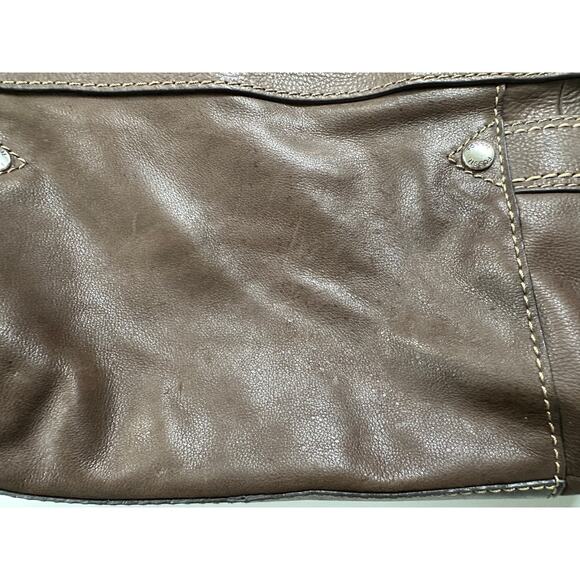 FOSSIL Castille Satchel Espresso Leather Handbag Side Pockets - Picture 8 of 12